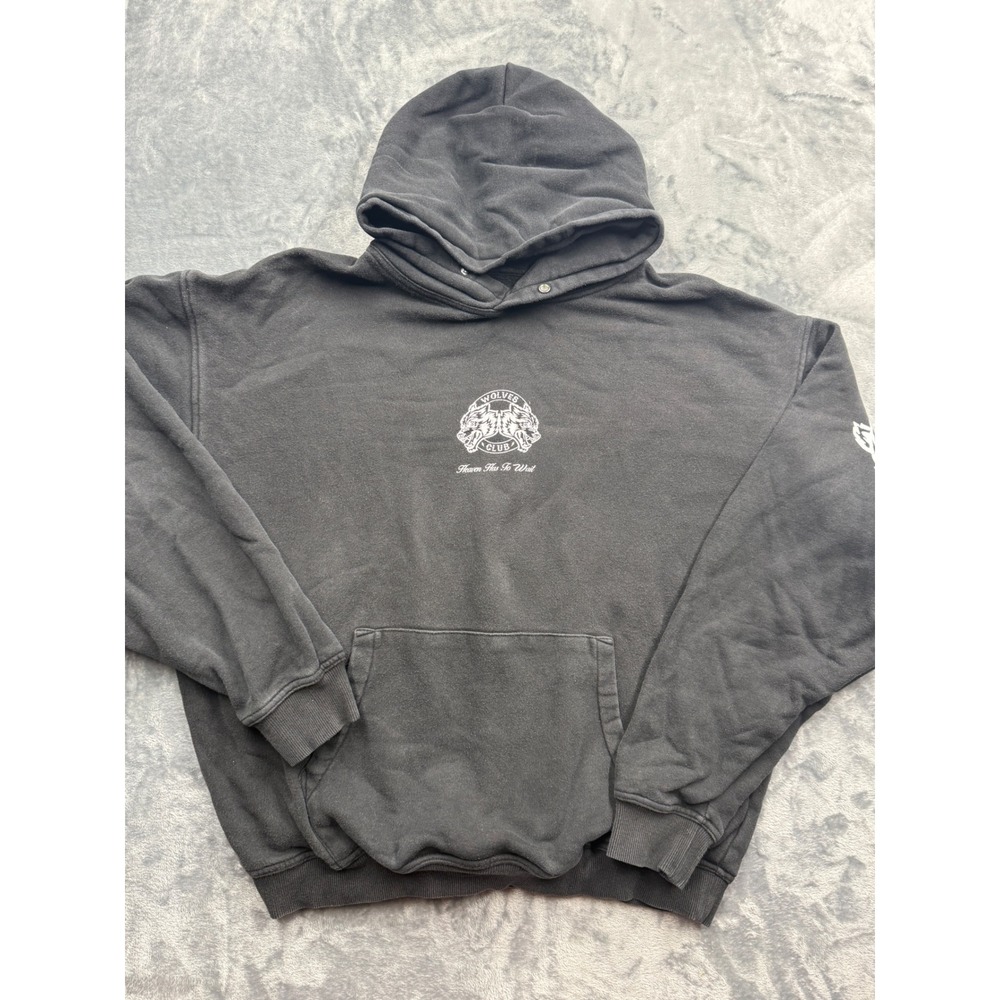 Y2K Darc Sport Wolves Club Hoodie Bodybuilding Graphic Black M 474/1000